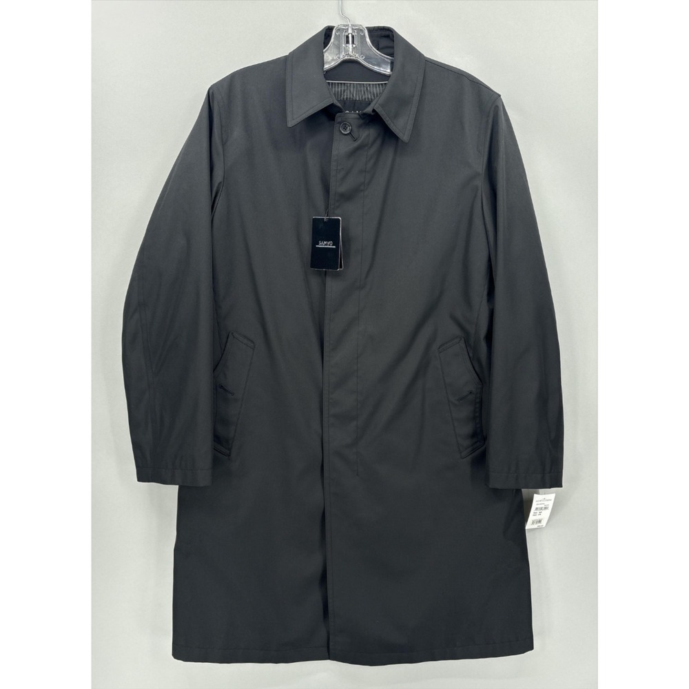Sanyo Rain Coat Mens 40R Black Long Insulated Button Front Breath Thermo NWT